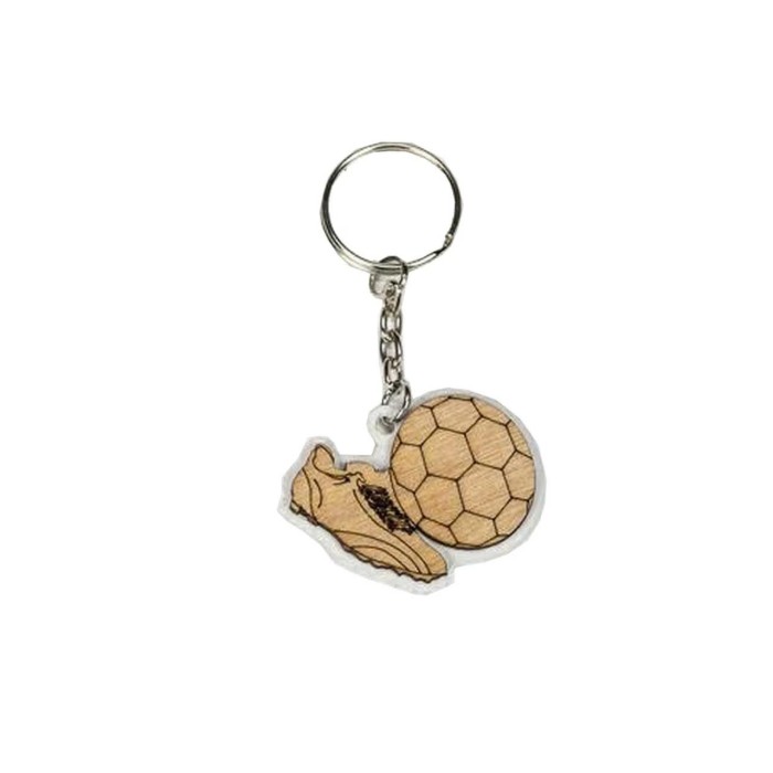 PORTACHIAVE CALCIO LEGNO 4CM